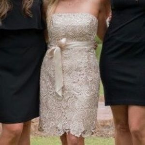 Like New Adrianna Papell lace evening dress